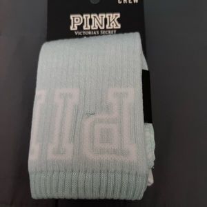 2 pairs PINK crew socks NWT